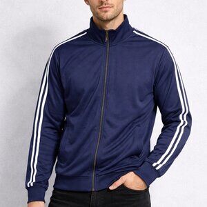 Cotton On Adult Men Medium Blue Bomber Jacket Coat Full Zip Lined Long Sleeve